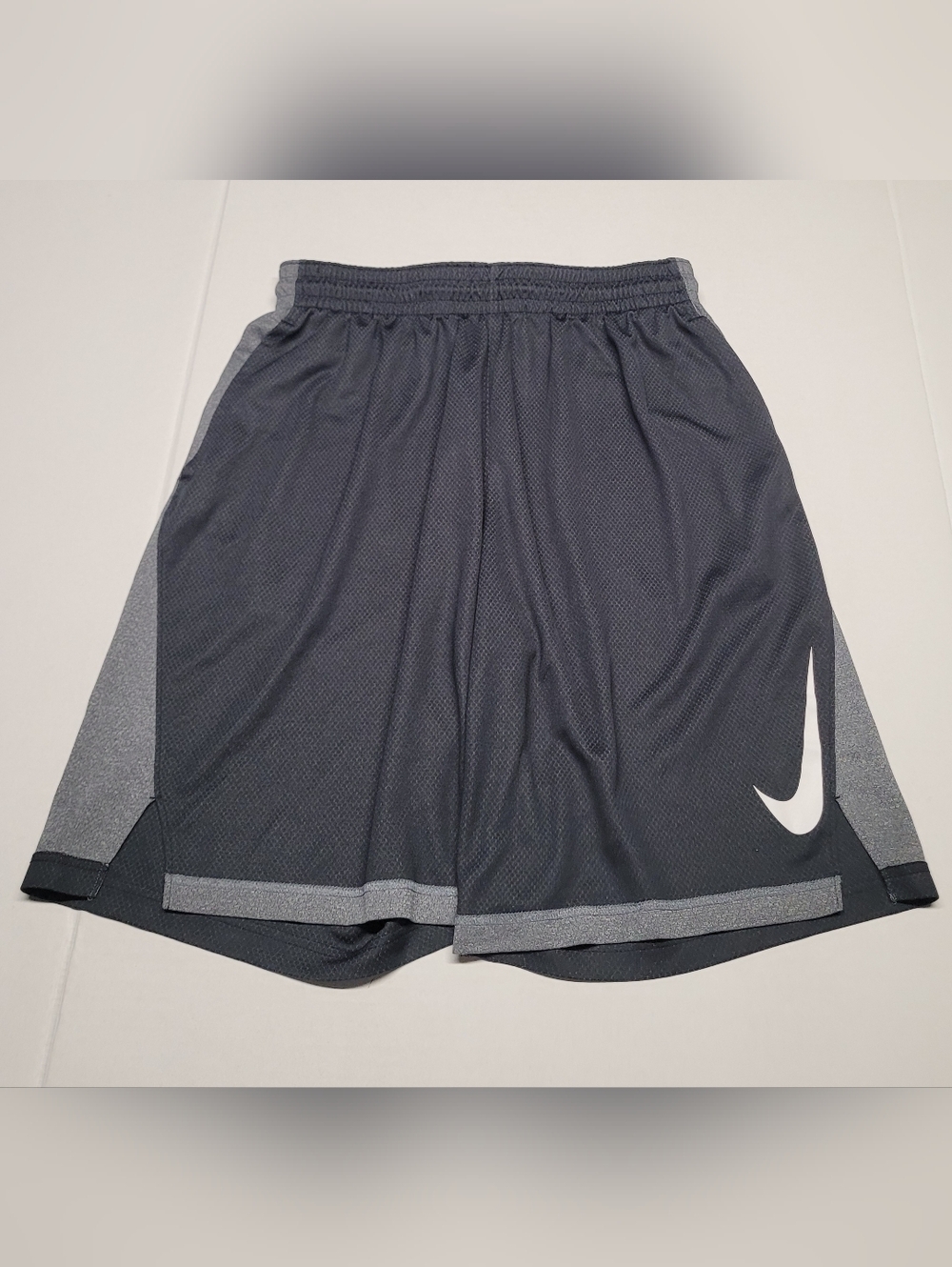 Nike Men’s Black Athletic Mesh Shorts with Gray Trim